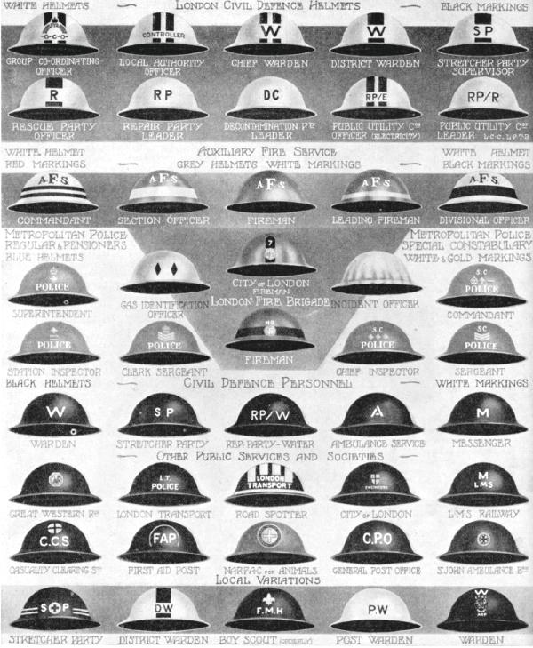 London Blitz Civil Defence Helmets