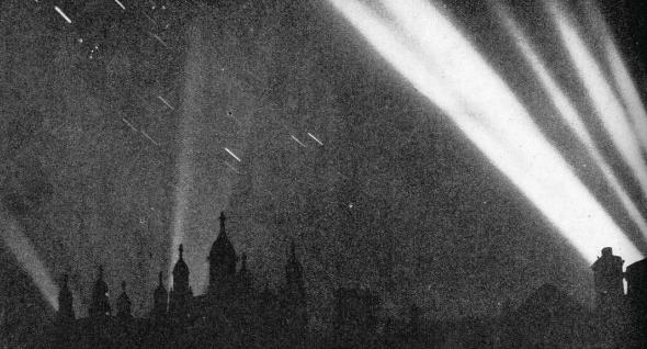Searchlights over London