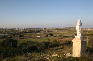 View across Victoria Lines on Malta towards Burmarrad, Salina Maghtab Qawra and Bugibba. Image shot 2010. Exact date unknown.