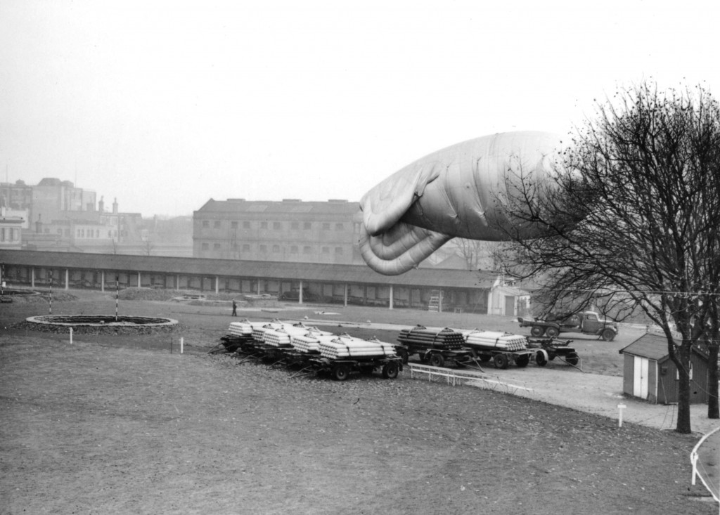 A barrage balloon, also at Lord’s, c.1944. 