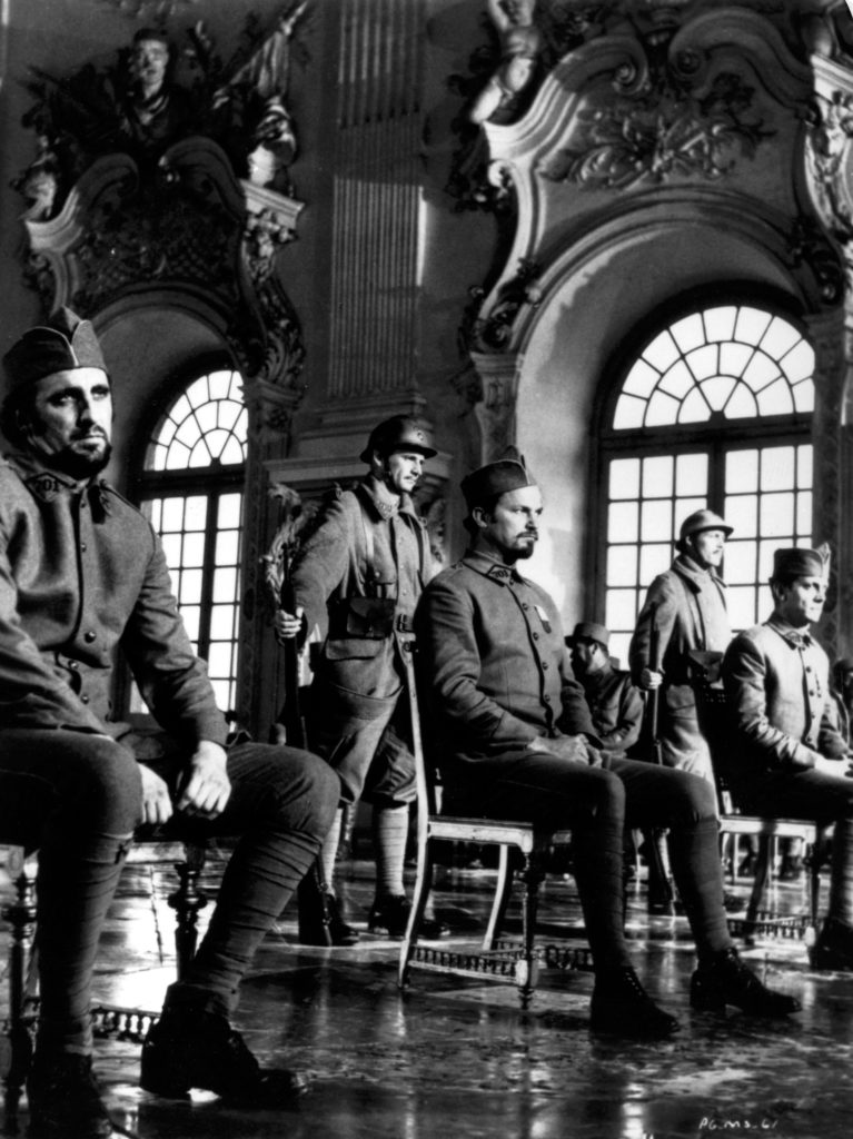 In one of the film’s centrepieces, the three ‘cowards’ face a kangaroo court at the court martial, before being found guilty and sentenced to death. 