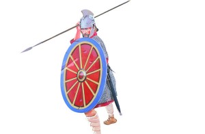 Late Roman heavy infantryman. The Roman Army mirrored the rise of the horseman in late antiquity: the proportion of cavalry increased, and greater reliance was placed on cavalry shock action in battle. Nonetheless, the Romans continued to field large numbers of heavy infantry (as shown here), and it was the destruction of their trained regular infantry at Adrianople that was decisive: thereafter, Roman rulers looked to barbarian ‘federates’ to fill the battle-line.   