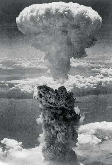 The atomic explosion over Nagasaki, 9 August 1945.