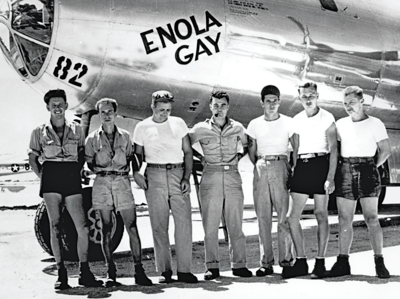 The crew of the Enola Gay, which dropped the ‘Little Boy’ on Hiroshima.