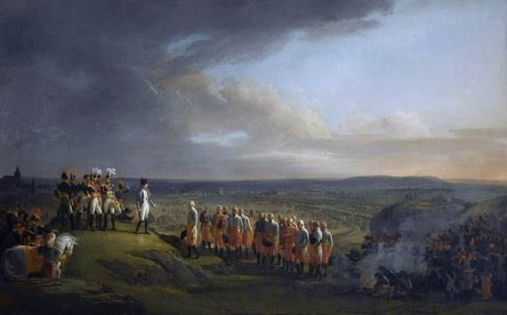 General Mack surrenders to Napoleon at Ulm in October 1805.