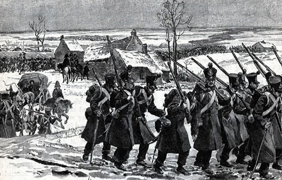 The Grande Armée on the march in the autumn of 1805. It marched from the Channel coast to the Rhine in barely half the time its enemies anticipated. 