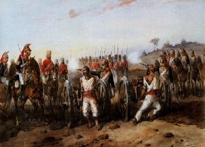 Captured mutineers are executed by cannon.