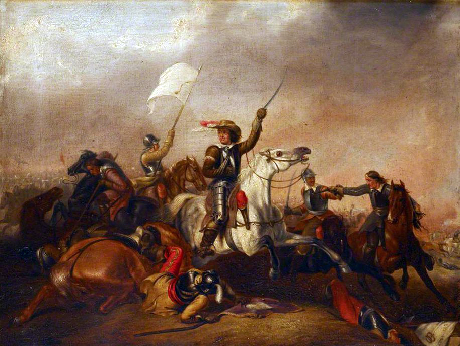 Cromwell at Marston Moor, 2 July 1644, where he honed his skills as a resolute commander of horse.
