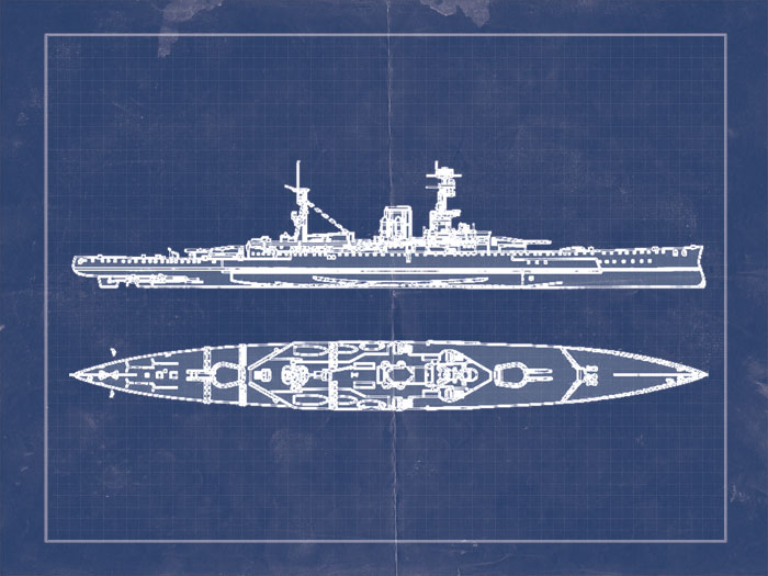 Blueprint of a ship