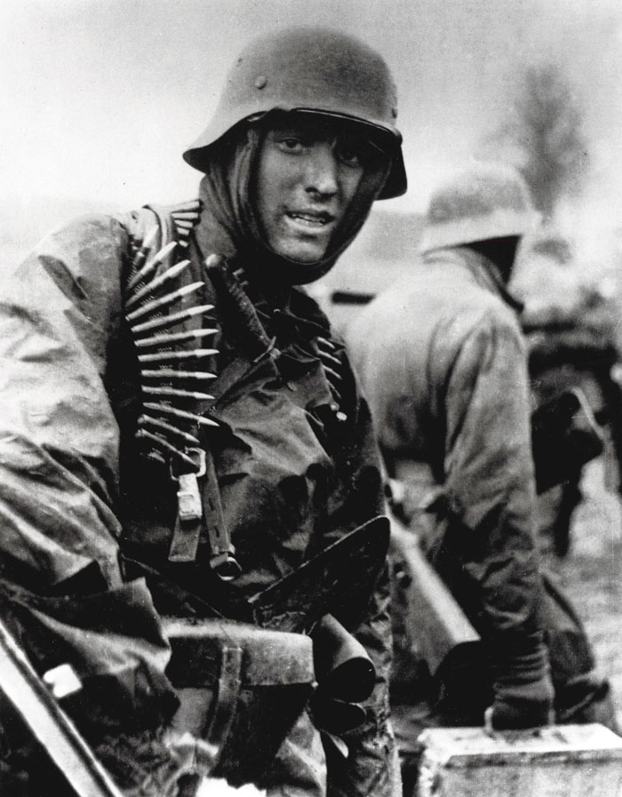 An SS Panzergrenadier photographed during the Ardennes Offensive.