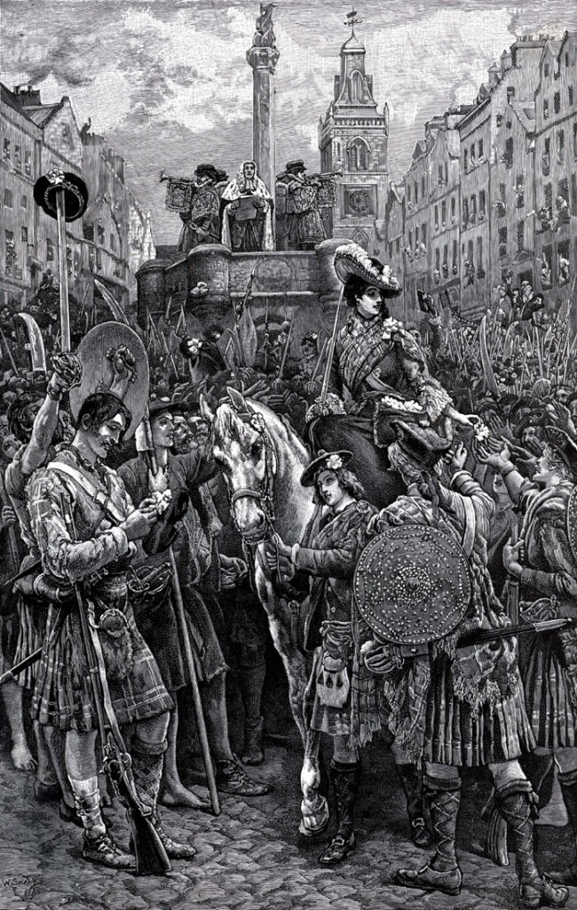  The Old Pretender is proclaimed King James III at Edinburgh Cross after the Jacobites capture the city in September 1745.