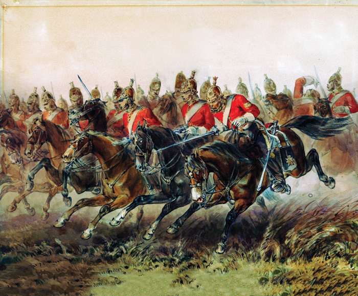 The Charge of the Light Brigade during the Battle of Balaklava, 1854. Detail from a painting by Michael Angelo Hayes. Credit: Alamy.