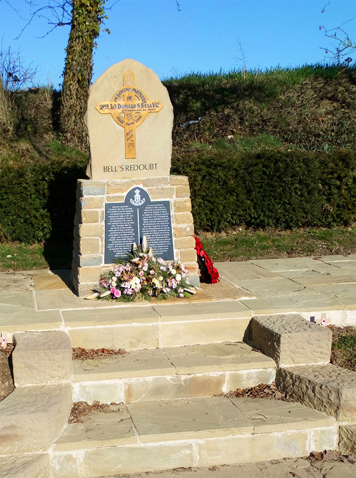 Bell’s Redoubt at Contalmaison. The former footballer was killed here on 10 July 1916.