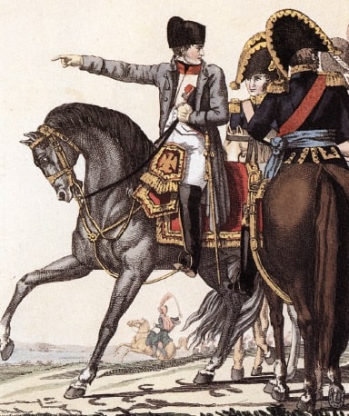 Napoleon and his generals. Nelson’s victory at Trafalgar in 1805 put paid to the French Emperor’s plans to invade England.