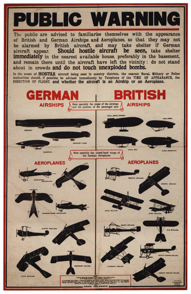 Testament to a new kind of war: a British air-raid warning notice of the First World War