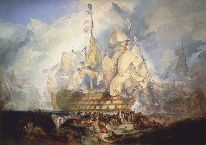 Detail from J M W Turner’s 1822 painting of Trafalgar. Nelson had sought the battle for two years, and he knew full well what the outcome would be.